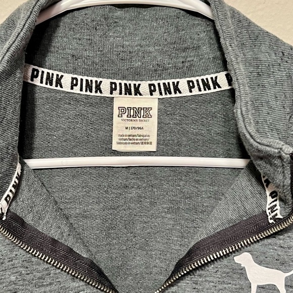 PINK Victoria's Secret Women's Gray Quarter-Zip Sweater- Size Medium - Picture 3 of 5